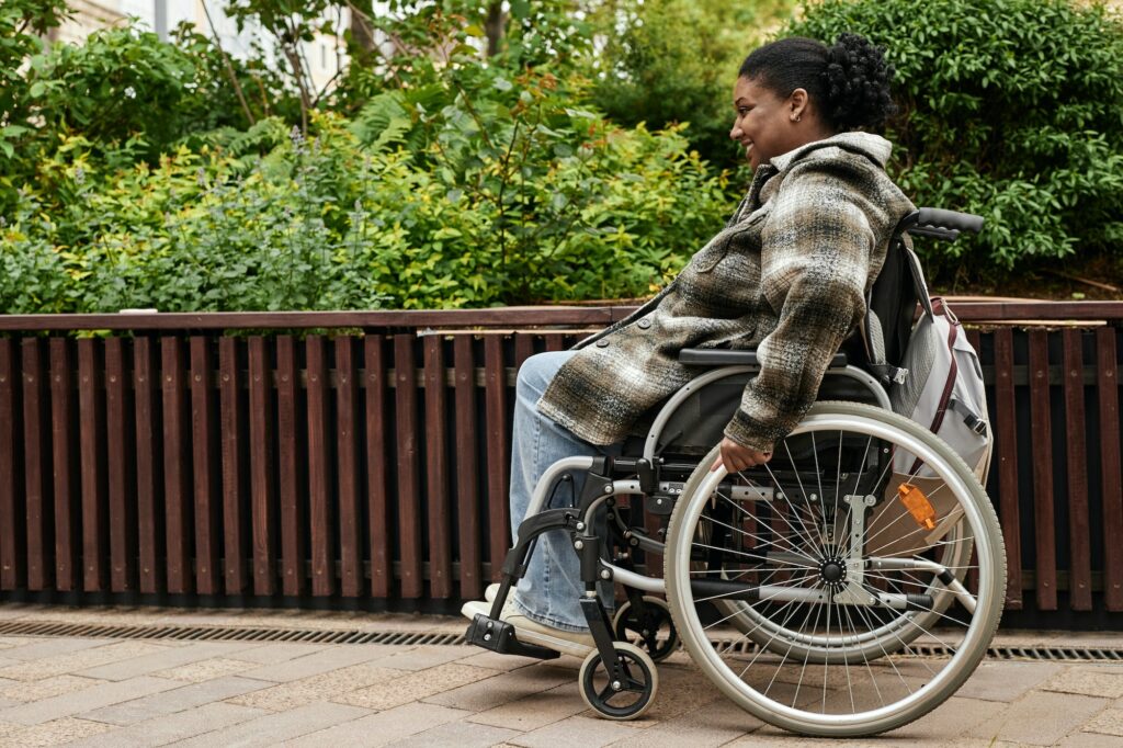 Woman with Disability in Garden